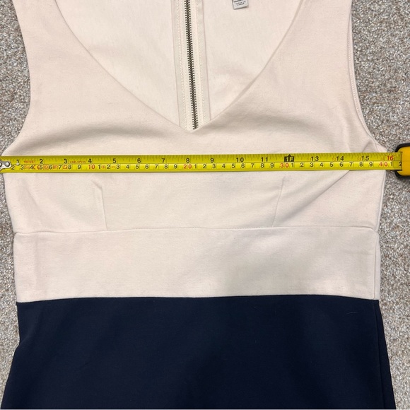 J. Crew Colorblock Sleeveless Ponte Knit Midi Dress, Navy/Ivory, Size 4 - Picture 10 of 13